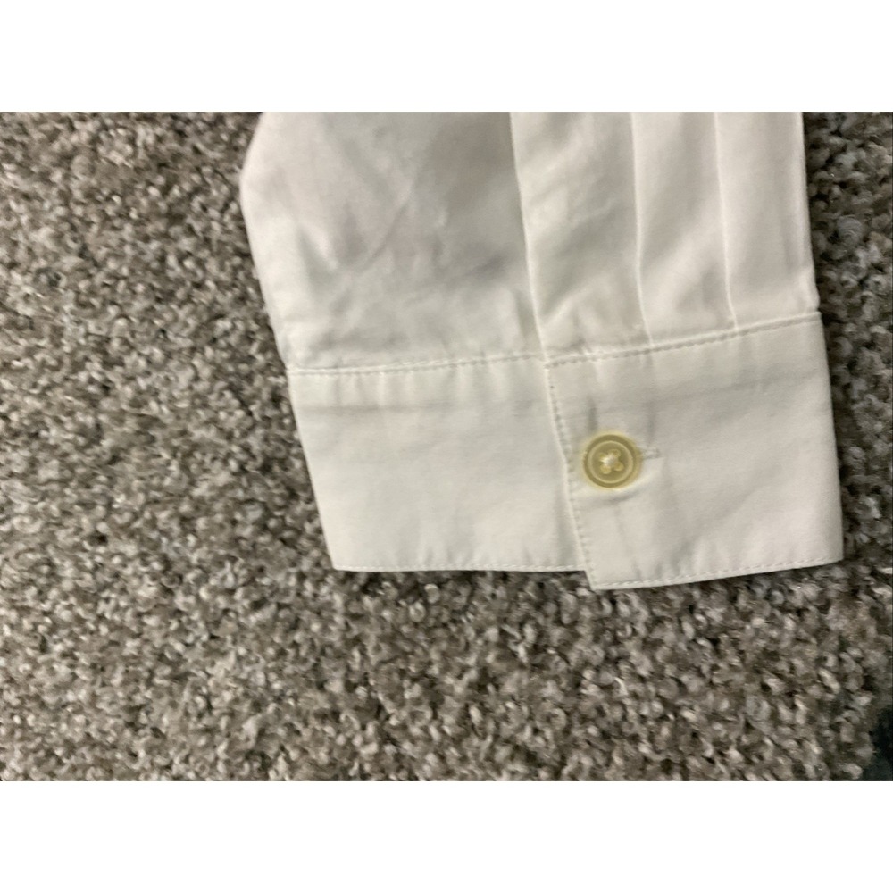 LOFT 100% Tie Front‎ Shirt Sz L White Long Sleeve Flowy Coastal Shirt - Picture 2 of 9